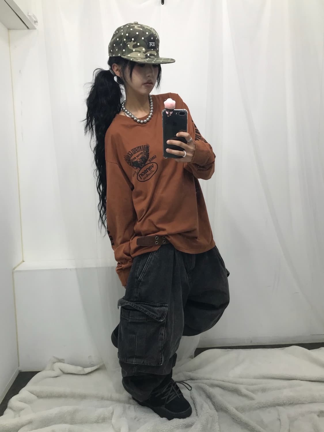 ☠️ 밴슨 프린팅 브라운 !! 롱슬리브 ☠️ 상품이미지4