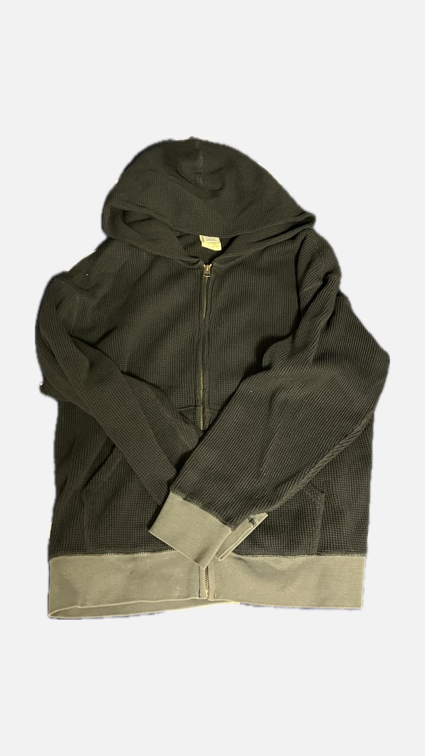 카키스 와플 후드집업 블랙 S 상품이미지1