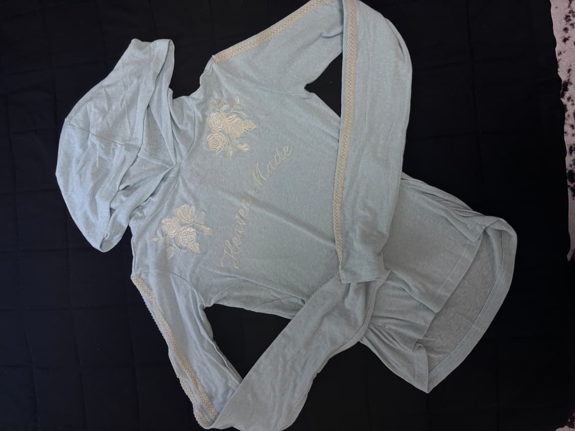 스컬프터 로즈 앙고라 후드티 베이비블루 L 상품이미지2