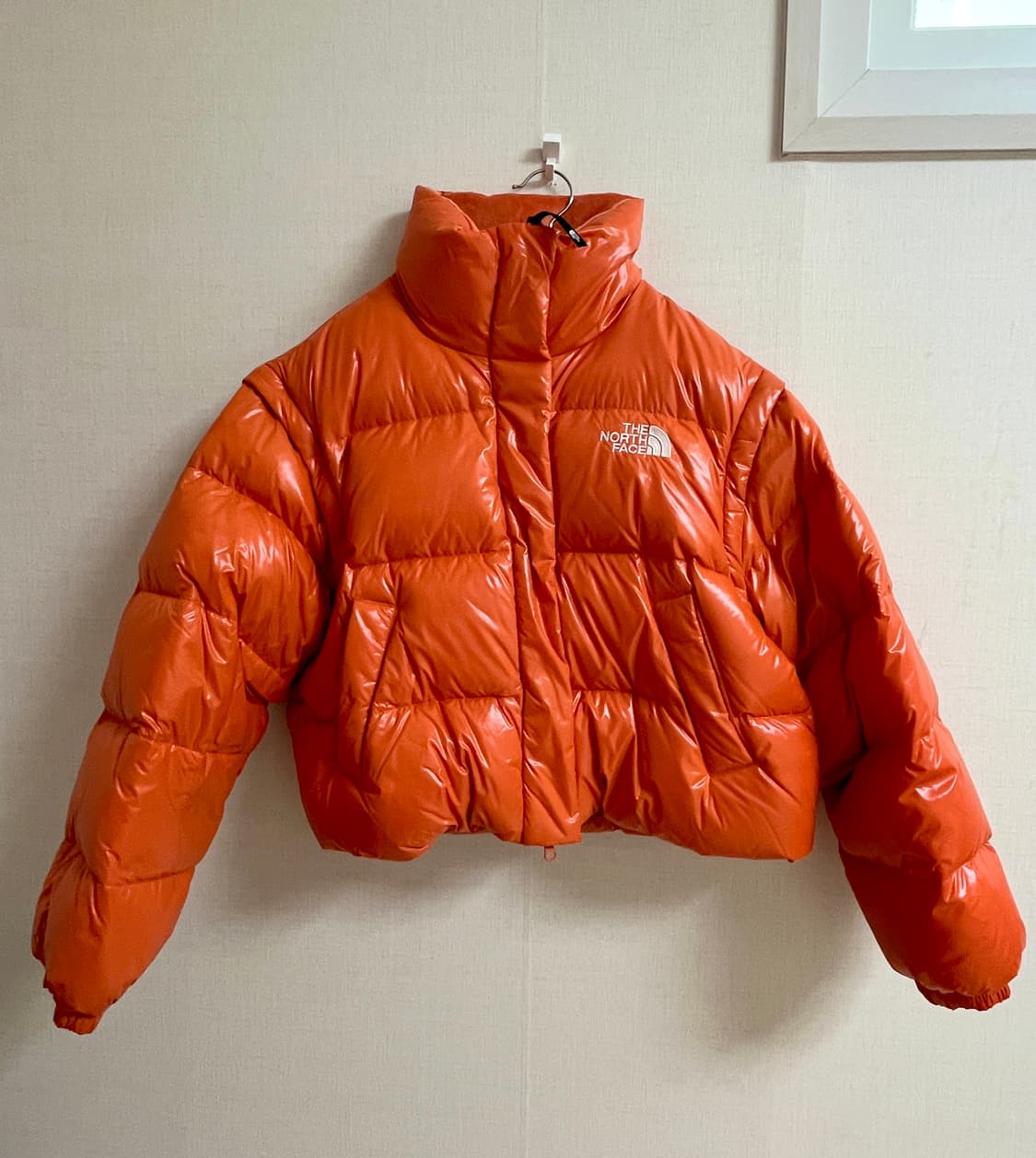 노스페이스 화이트 라벨 글로시 다운 오렌지 M 상품이미지2
