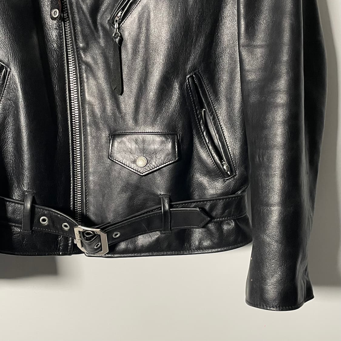 쇼트 X 디아프바인 626 리얼레더 라이더 자켓 (on.265)   상품이미지7