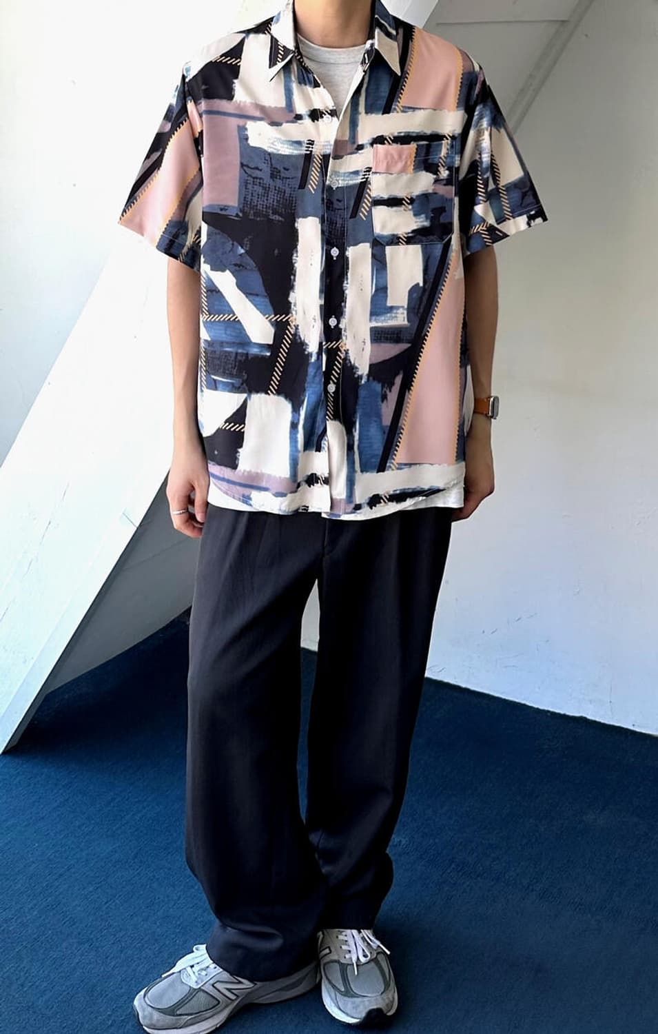 Irregularity patterned sheer shirt top 상품이미지8