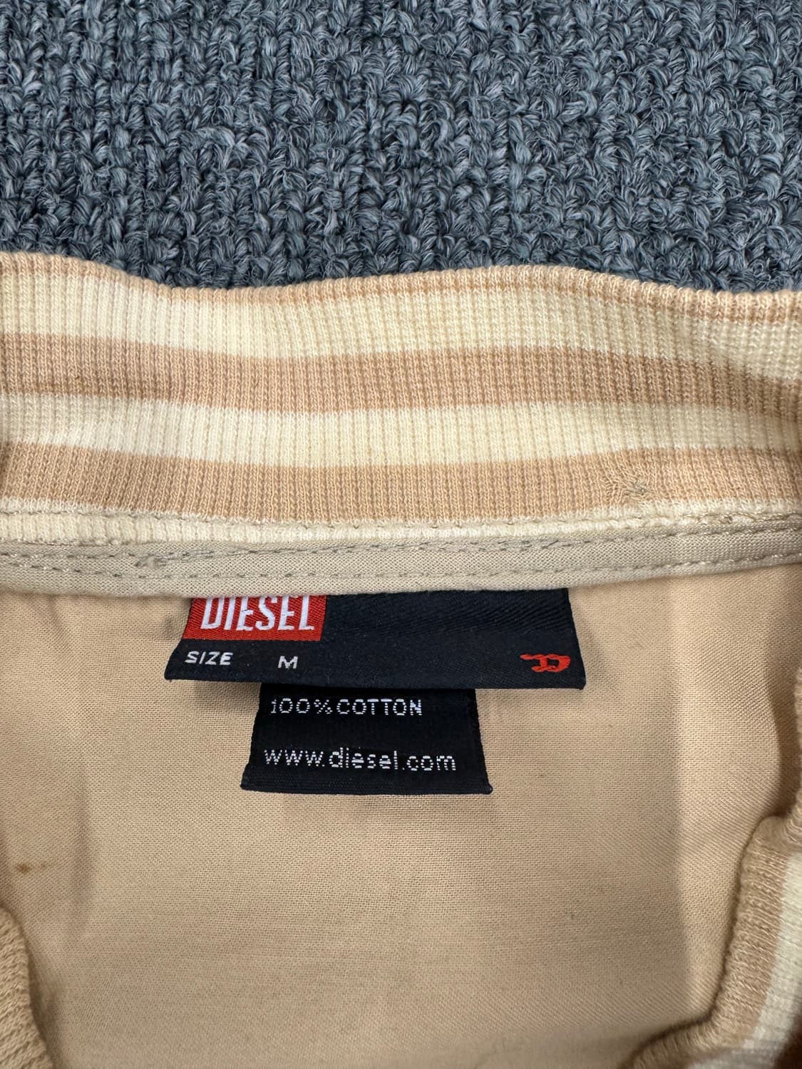 M)디젤 빈티지 베이지 코튼 블루종 자켓(오염) 상품이미지3