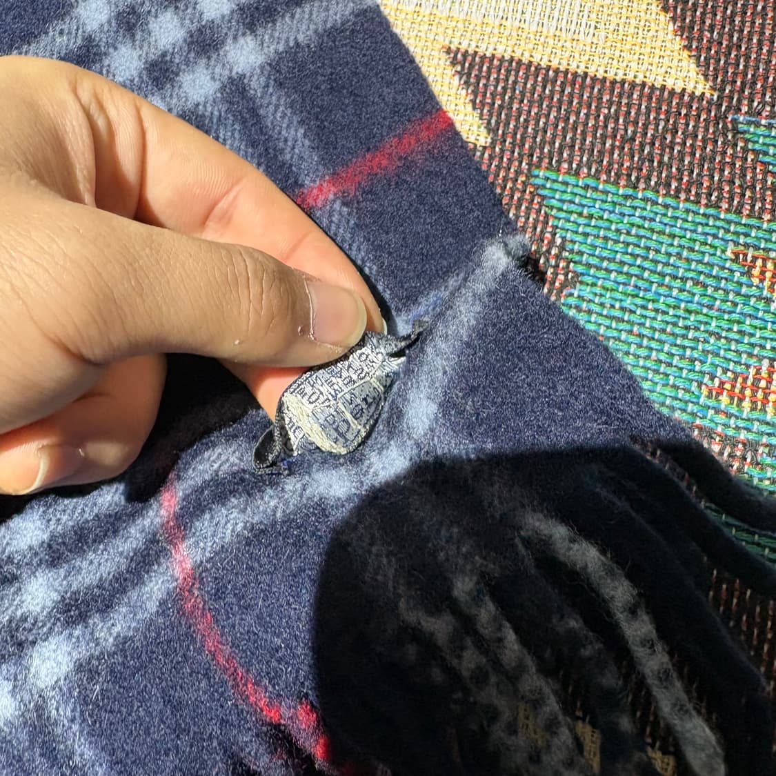 버버리 체크패턴 빈티지 머플러 상품이미지4