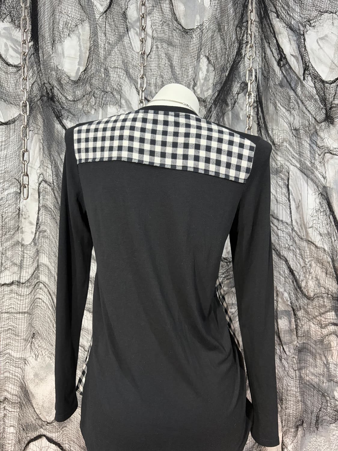 Y2K check wing cubic long sleeve 상품이미지7