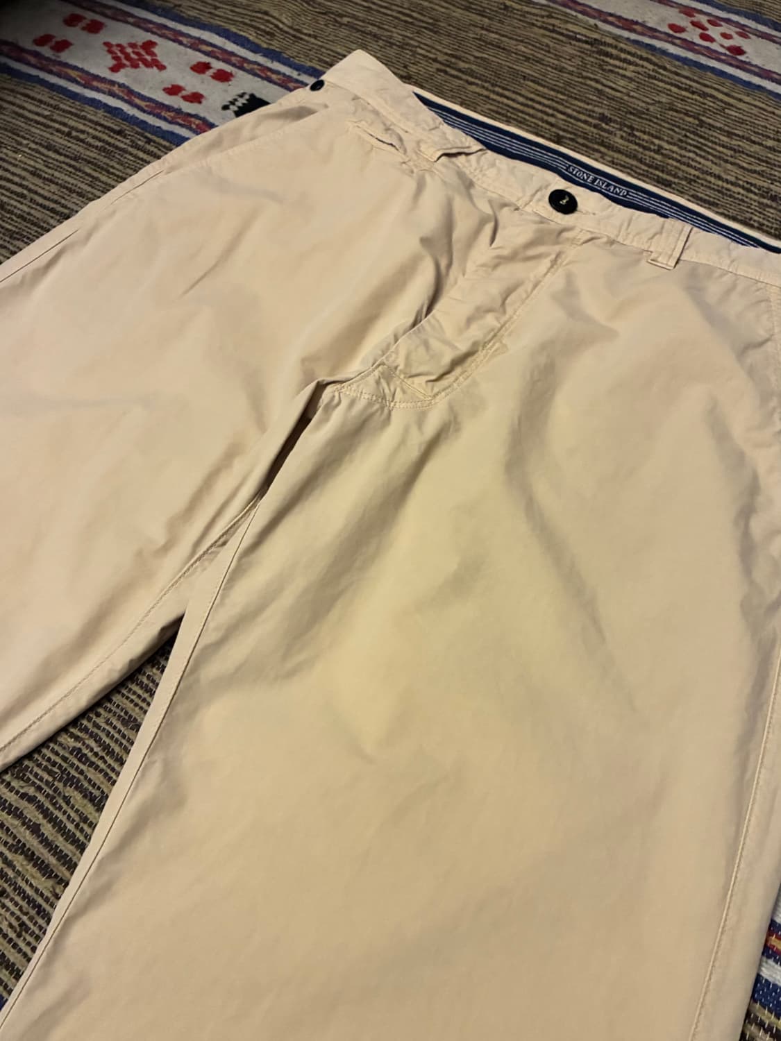 (34)00s 스톤아일랜드 코튼 나일론 와이드 치노팬츠 베이지 상품이미지3