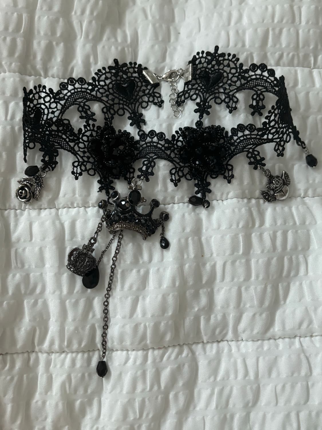 고딕 블랙 레이스 초커 판매 상품이미지1