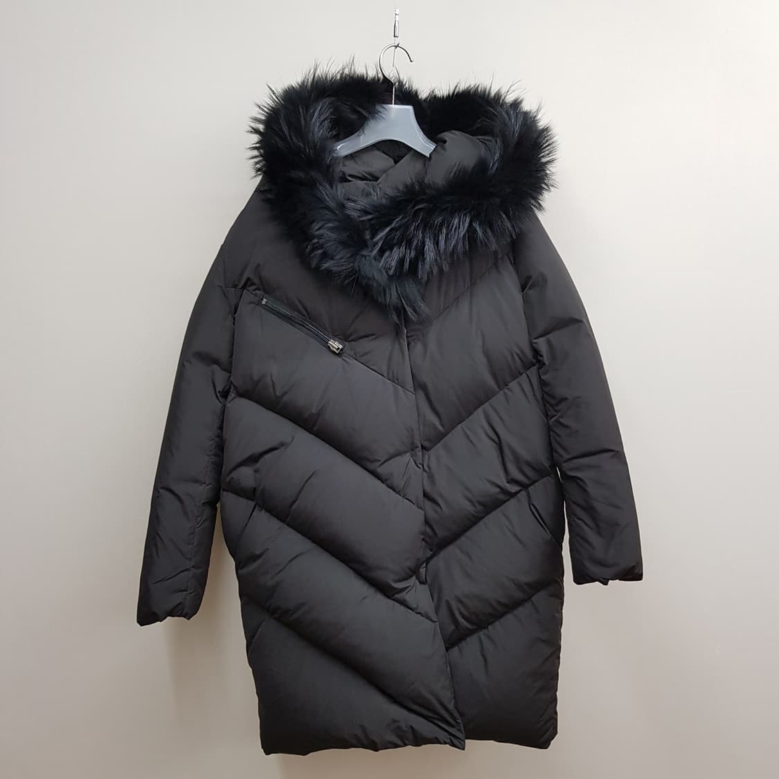 maje 마쥬 라쿤퍼 후드 구스다운 롱 패딩 79-86-160사이즈 상품이미지1