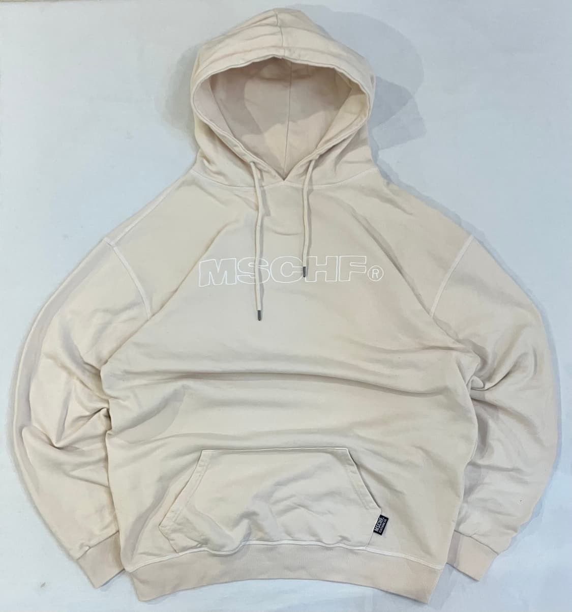 미스치프 빅로고 후드티 아이보리 상품이미지1