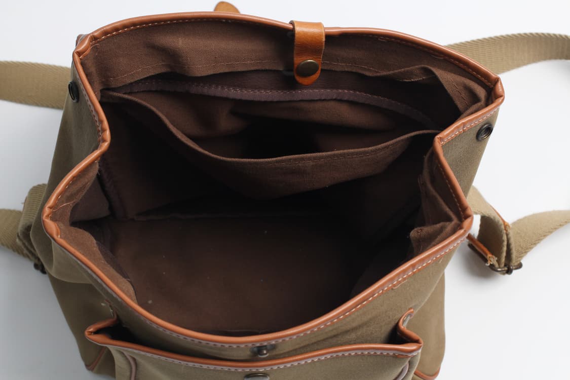 SAZABY'S Canvas Leather Trim Backpack MM 상품이미지4