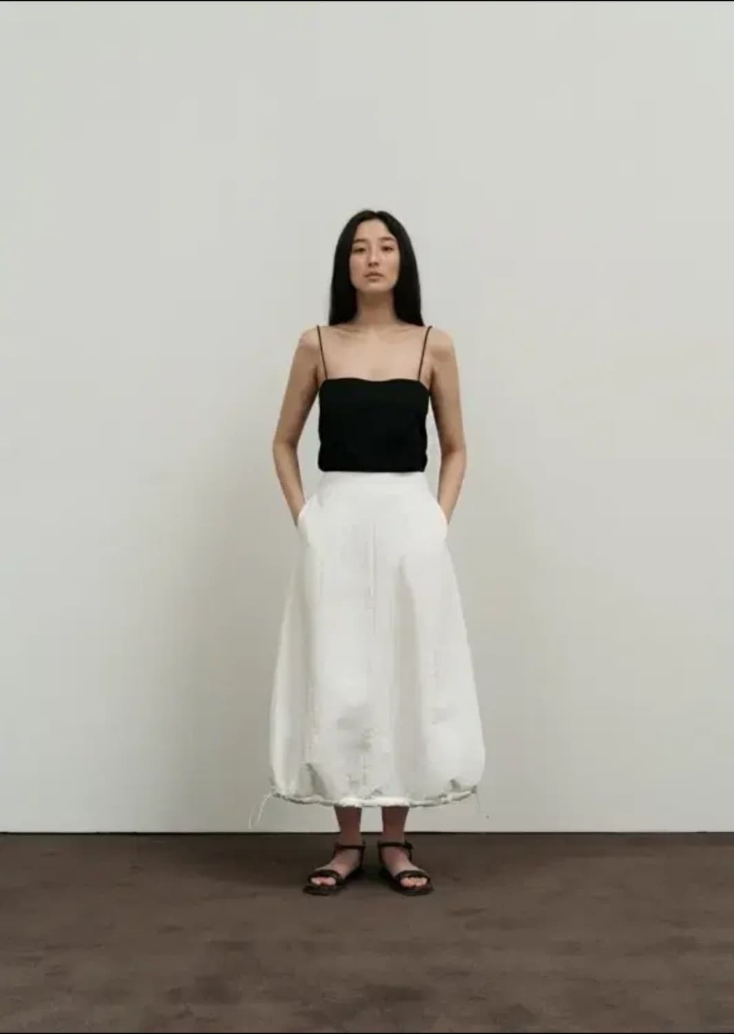 아모멘토 패디드 벌룬 스커트 에이라인 롱 상품이미지2