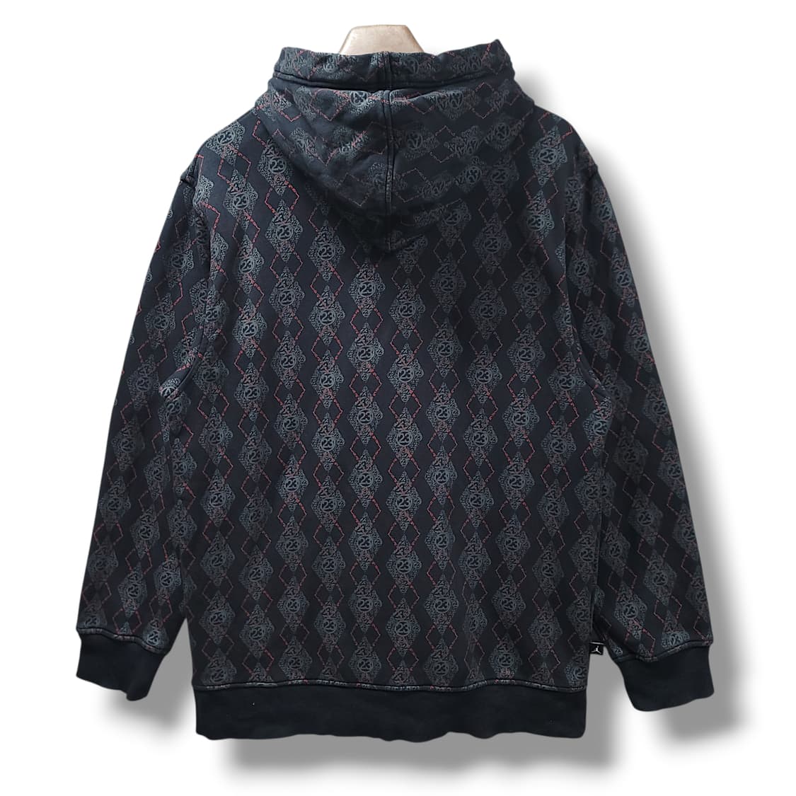 [100/M]  나이키조던 블랙 아가일 패턴 기모 후드집업 상품이미지2