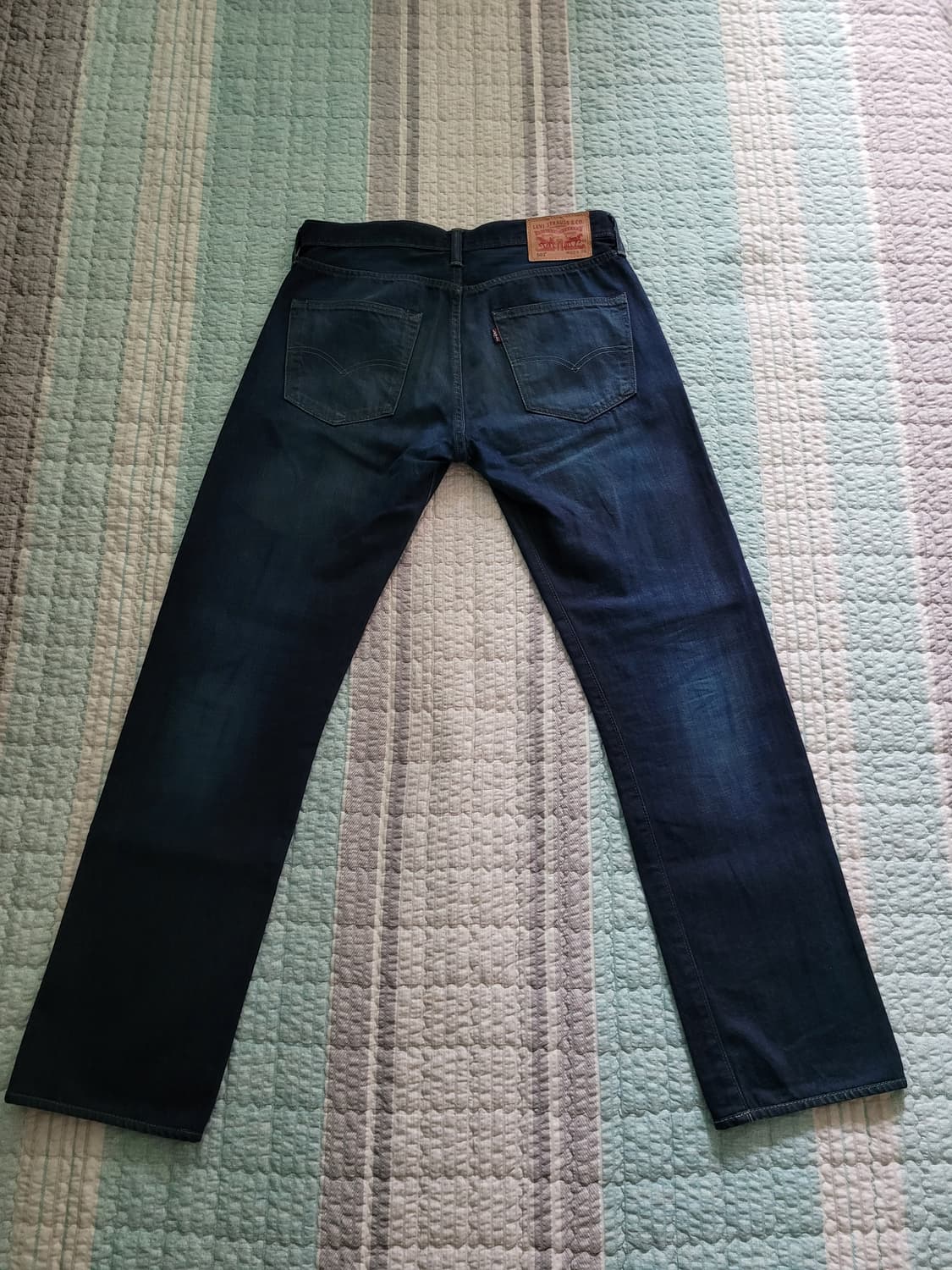 리바이스 501 오리지널 레귤러스트레이트 인디고 블루 염색진 32사이즈 상품이미지6