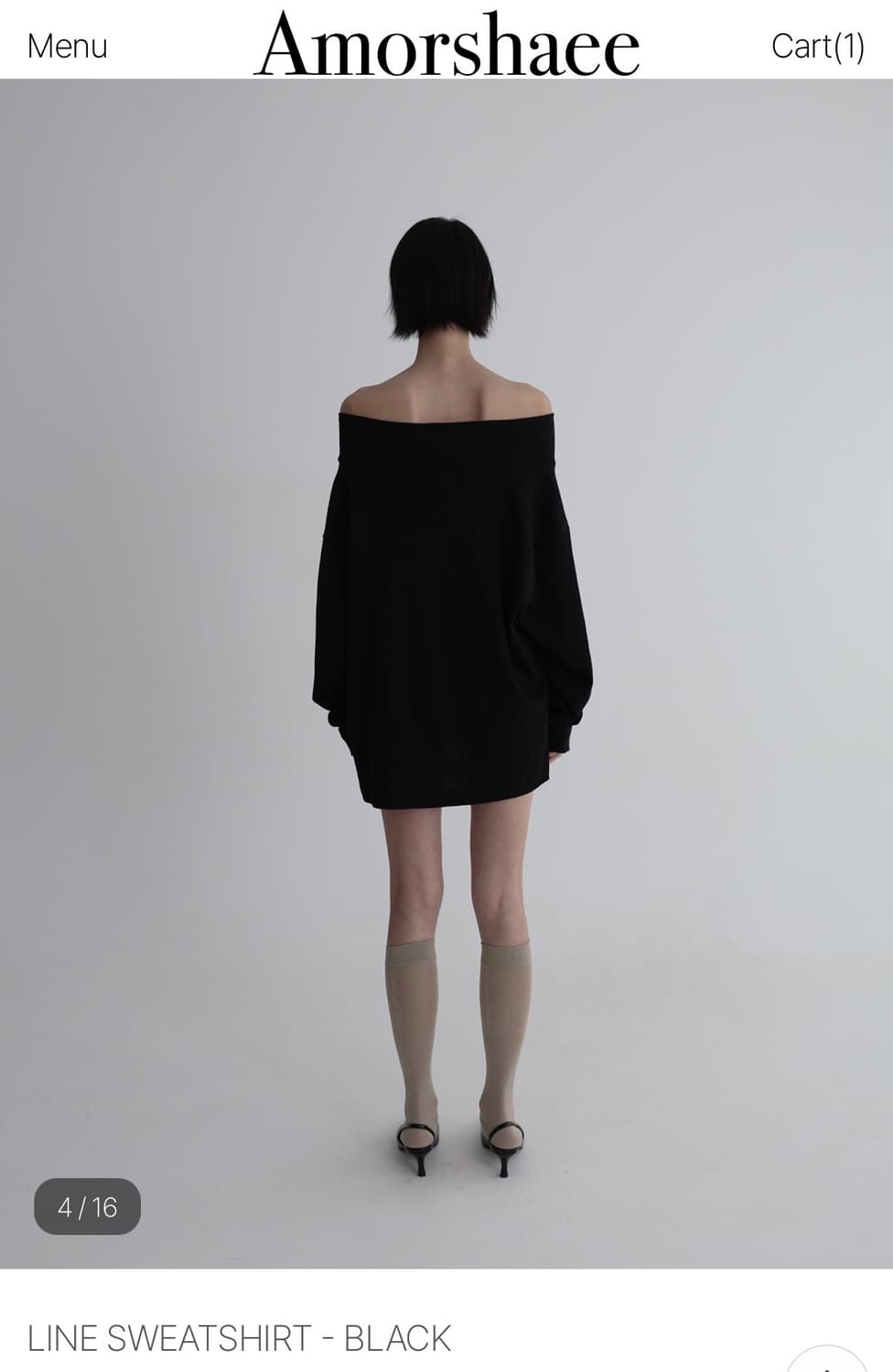 아모르샤이) Line Sweatshirt BK F 상품이미지5