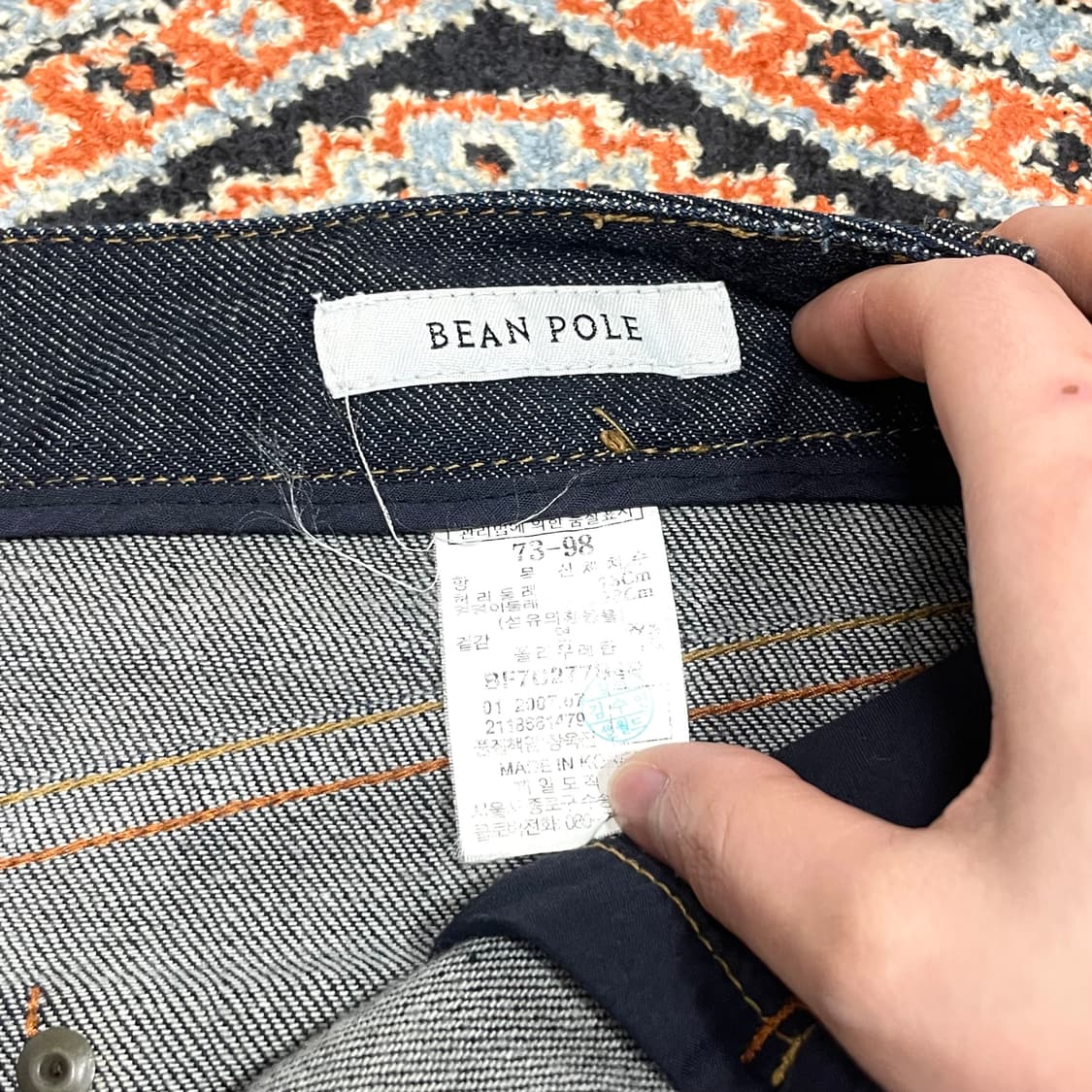 빈폴 인디고 생지 H라인 데님 미니스커트 여성27.5 상품이미지3