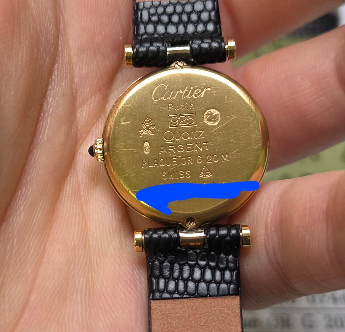 빈티지 까르띠에 머스트드 방돔 화이트로만 블루핸즈 쿼츠 여성용 (감정서  상품이미지6