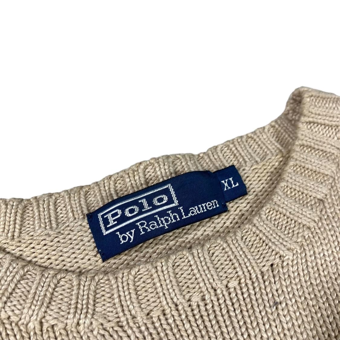90's 폴로 랄프로렌 베이지 코튼 니트 상품이미지5