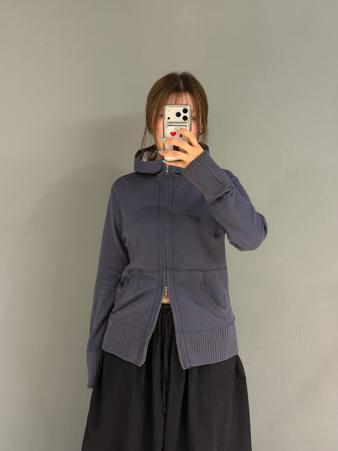 high-neck 2-way zipper hood zip-up 상품이미지1