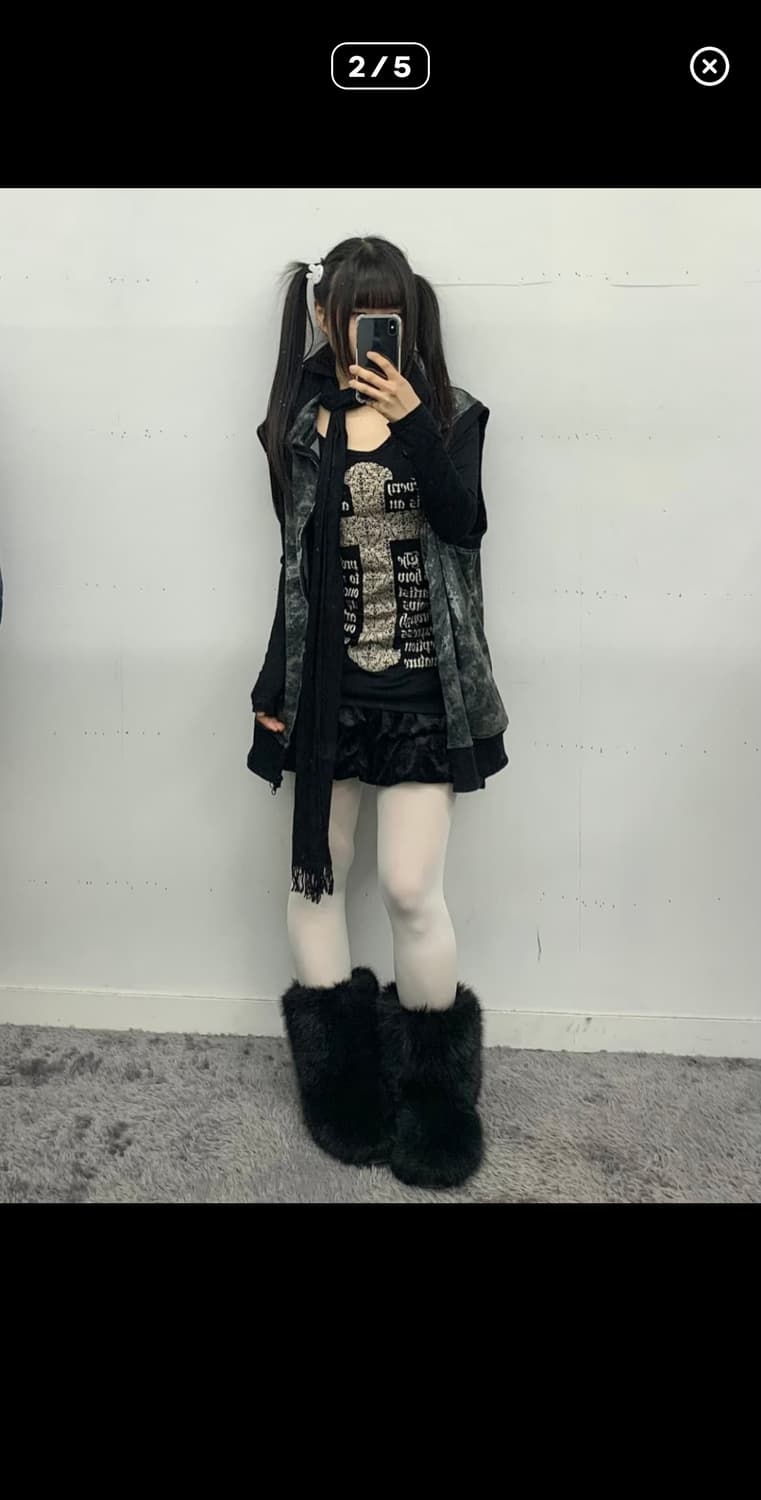 재패니즈 펑크 십자가 프린팅 롱슬리브 상품이미지2