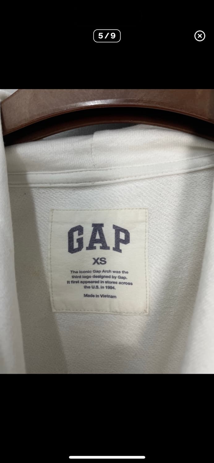 갭 화이트 스펠로고 후드집업 A3584 상품이미지5