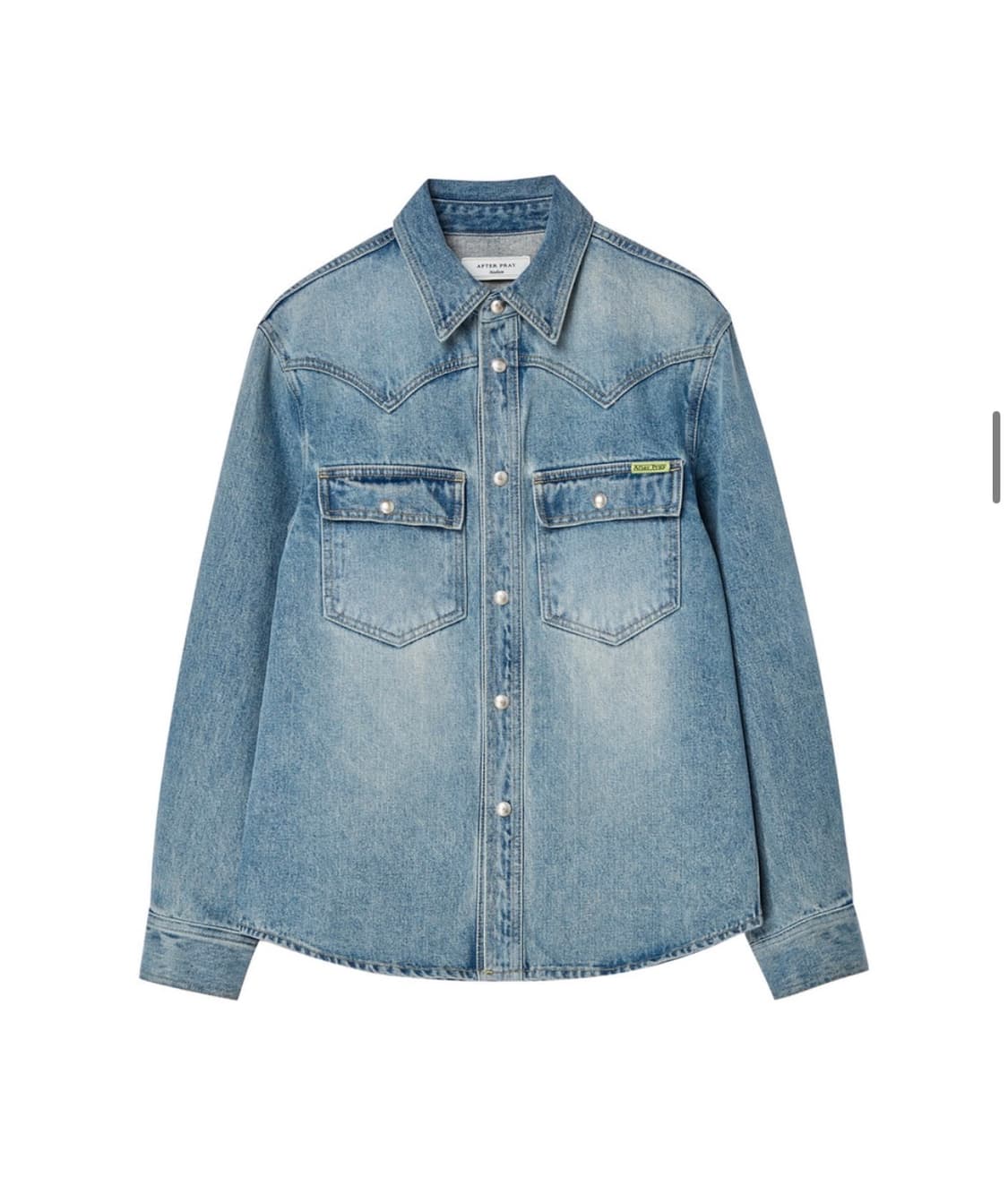 애프터프레이 크루저 데님 워시드 셔켓 라이트 인디고 m 상품이미지5