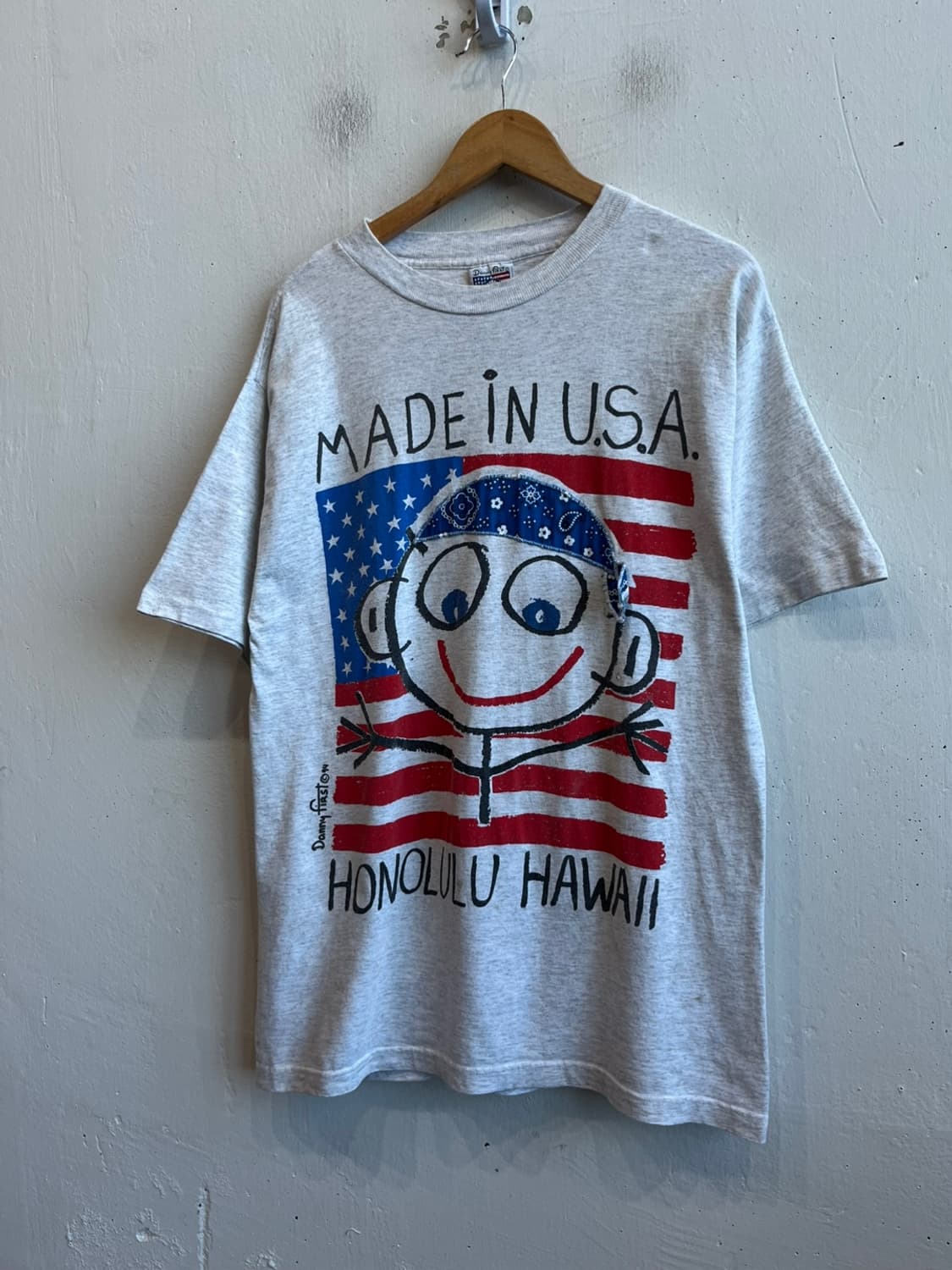90s DANNY FIRST 호놀룰루 하와이 반팔 티셔츠 Made USA 상품이미지1