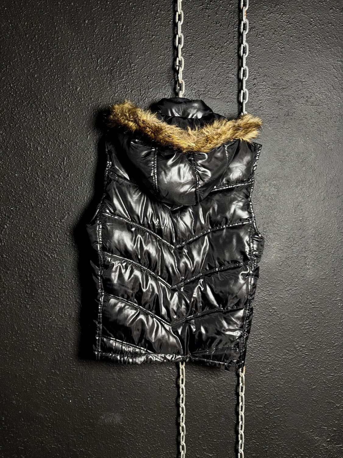 popular model – y2k Black Hooded Vest  상품이미지4