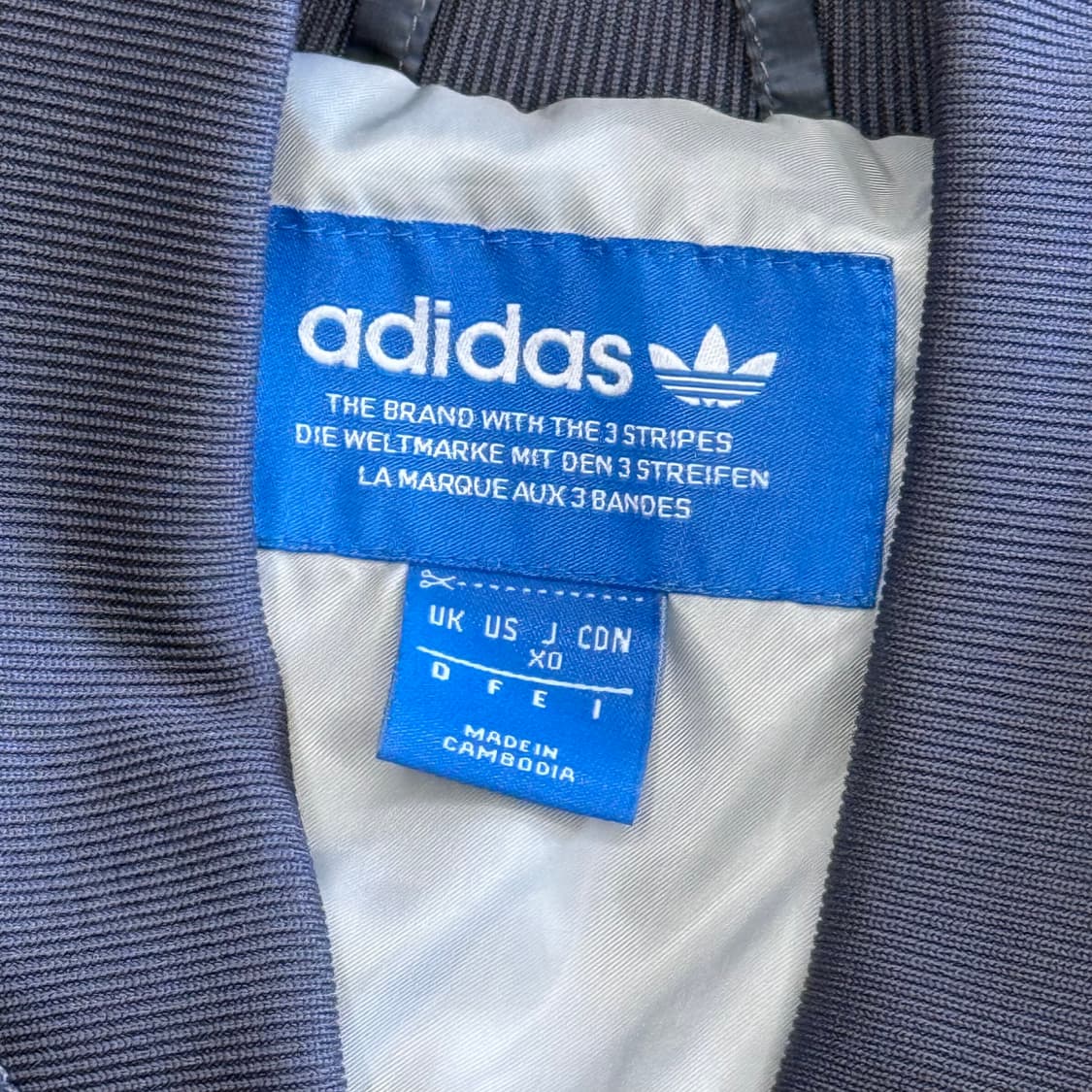 L 아디다스 삼선 네이비 퀄팅 자켓 상품이미지4