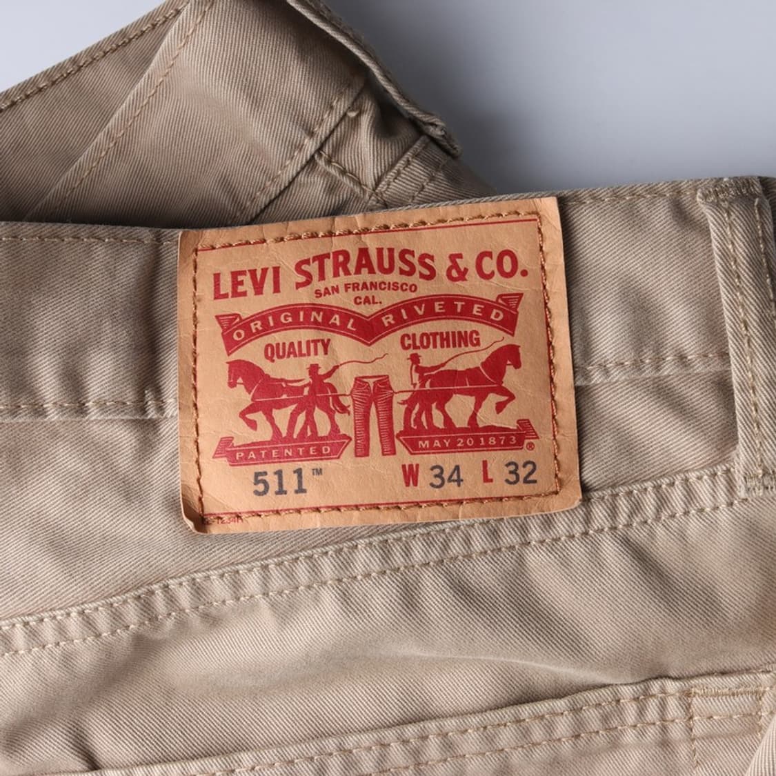 리바이스 511 슬림핏 베이지 코튼 치노 팬츠 34 상품이미지6