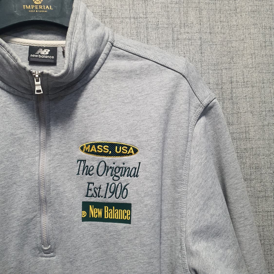 뉴발란스 남성 반집업 맨투맨 그레이  상품이미지3