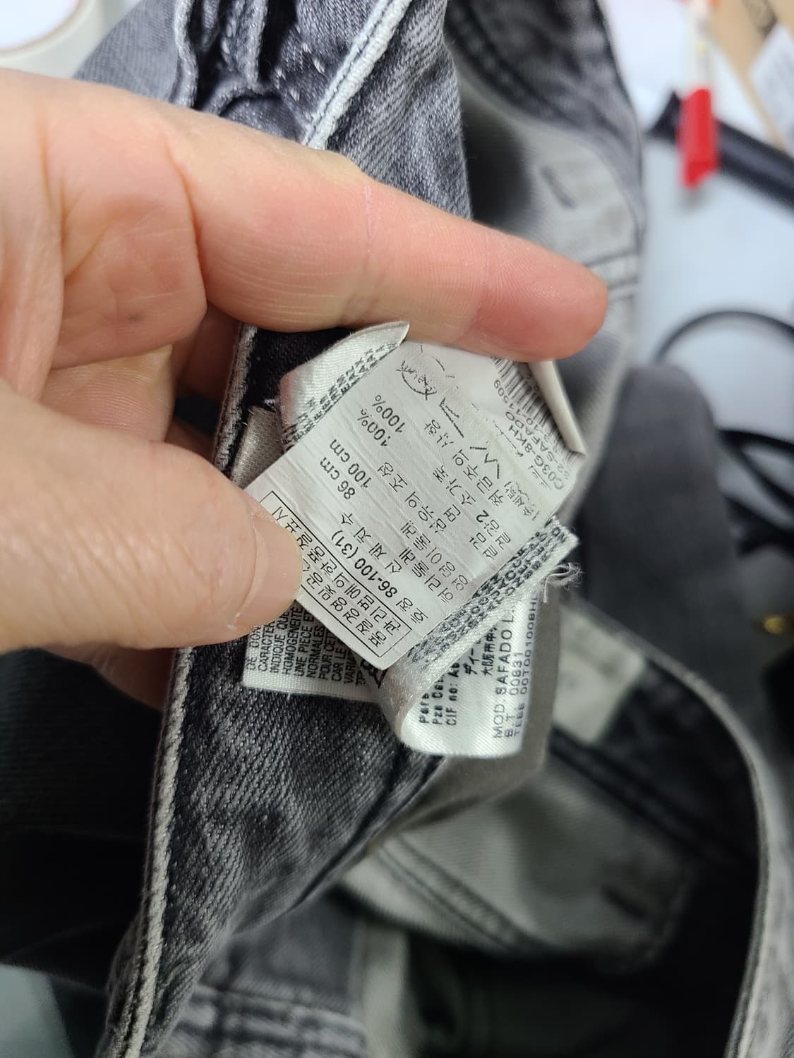 디젤 로우라이즈 그레이 데님 청바지 상품이미지8