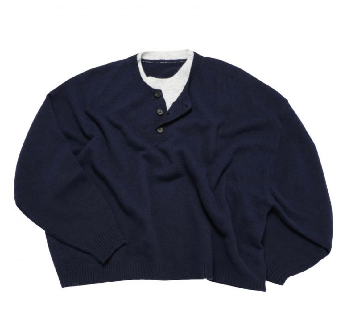 [M] MJD 콘트라스트 니트 네이비 팝니다 ! 상품이미지1