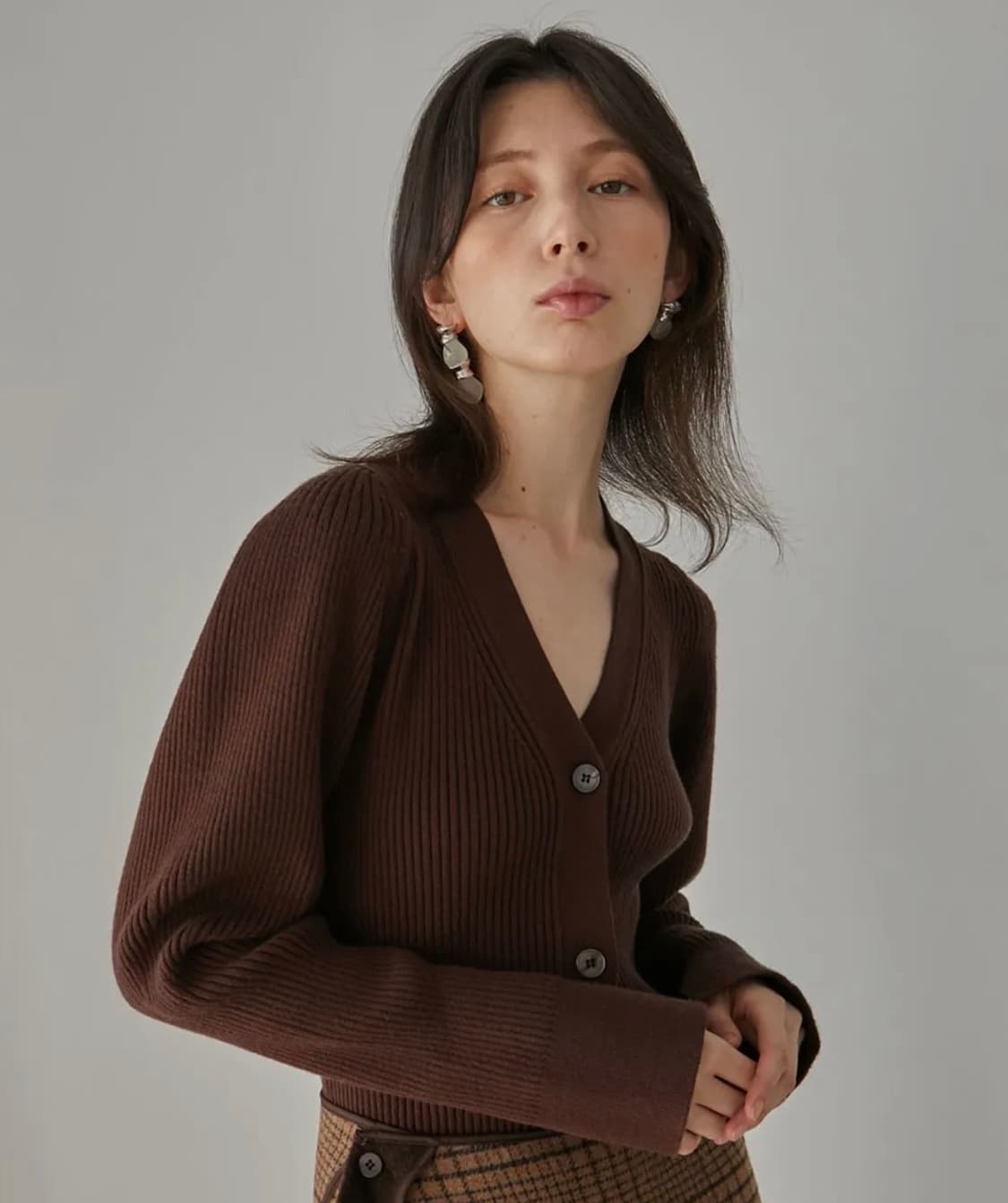 아위ahwe 크림 볼륨 가디건 (브라운) 상품이미지1