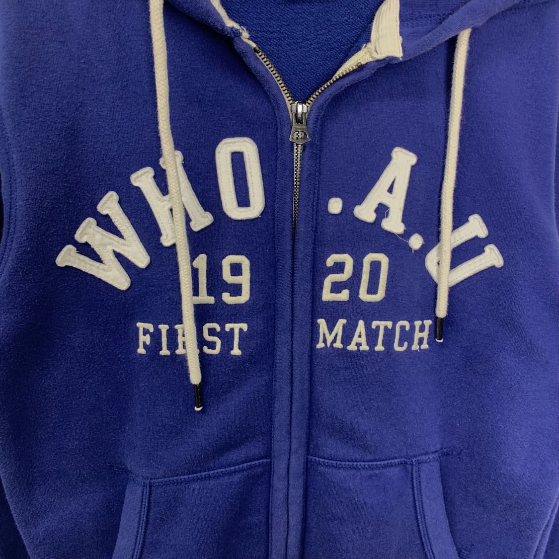 후아유 y2k 와투케 블루 후드집업 상품이미지4