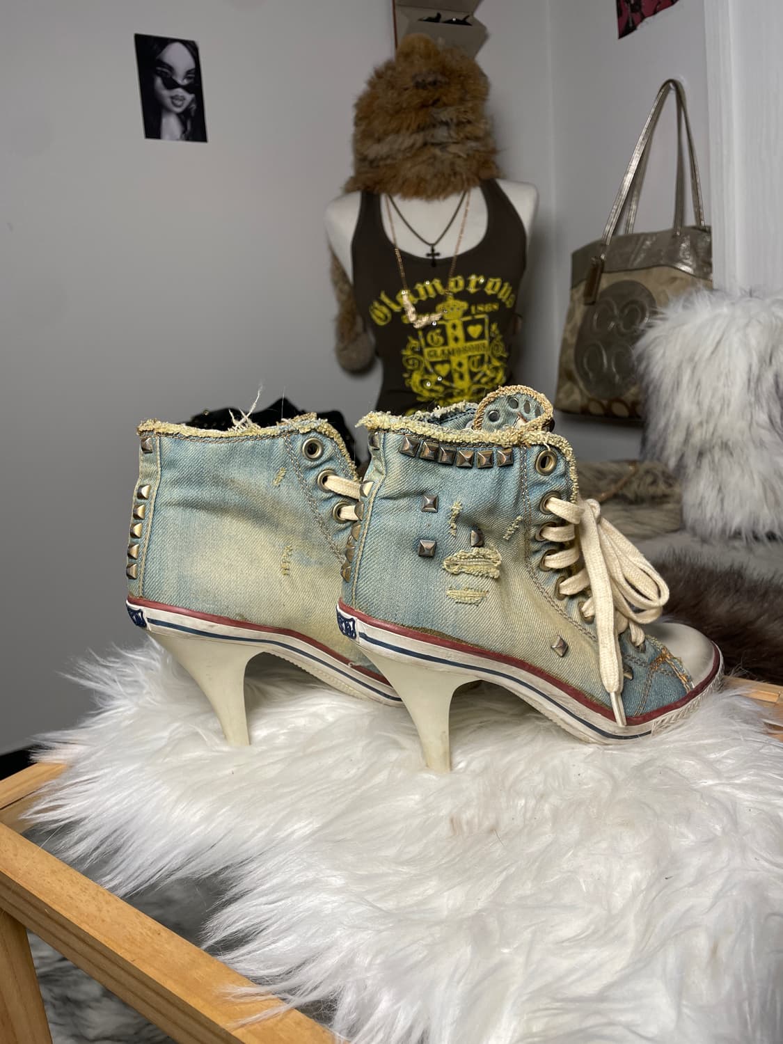 ASH 데님 스터드 힐 스니커즈 상품이미지5