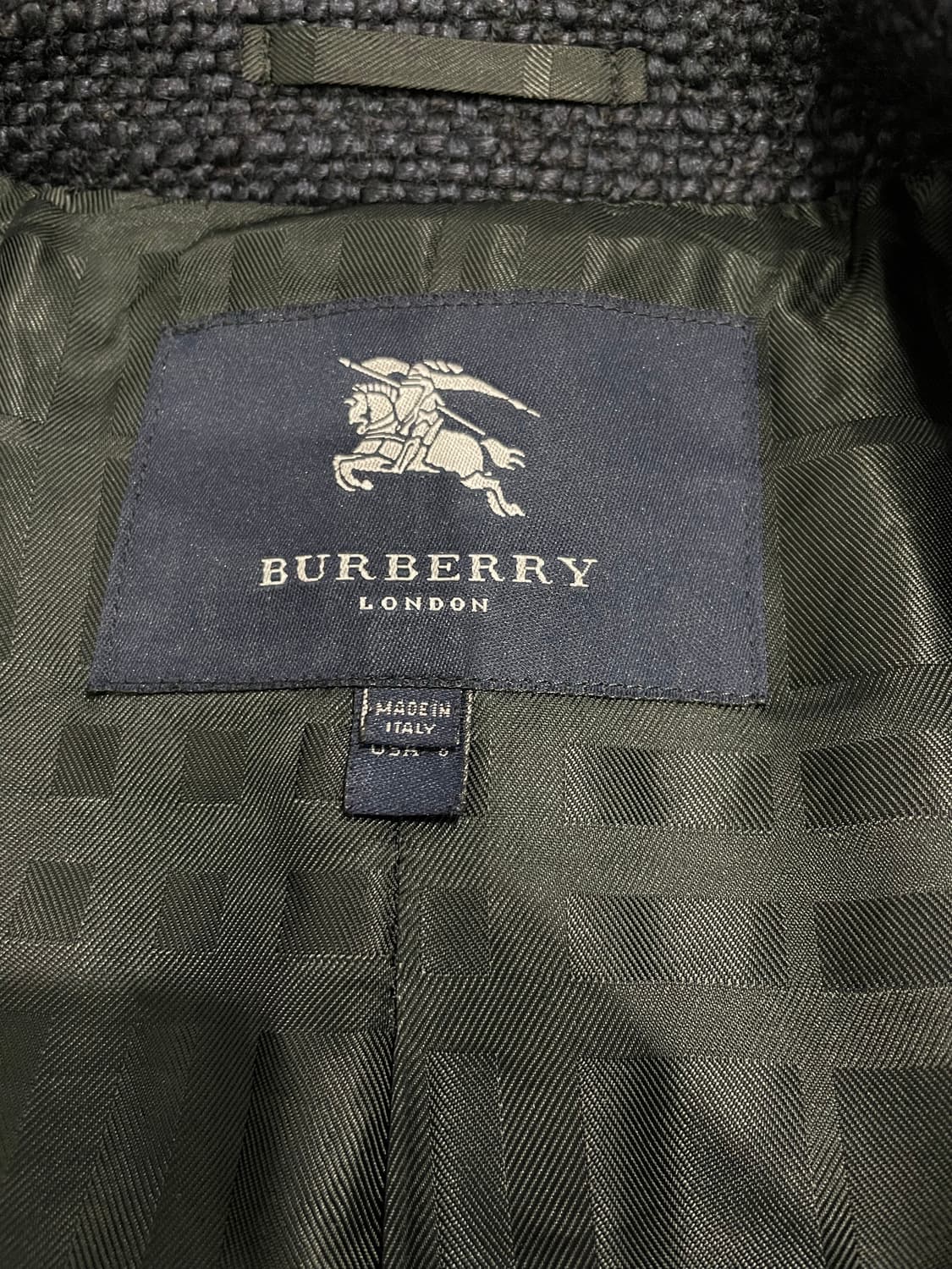 버버리 런던 네이비 트위드 더블 코트 USA 6 상품이미지4