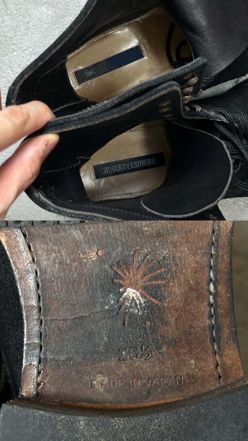 *아카이브* 10A/W 미하라 야스히로 러프아웃 스웨이드 컴뱃 부츠 상품이미지8