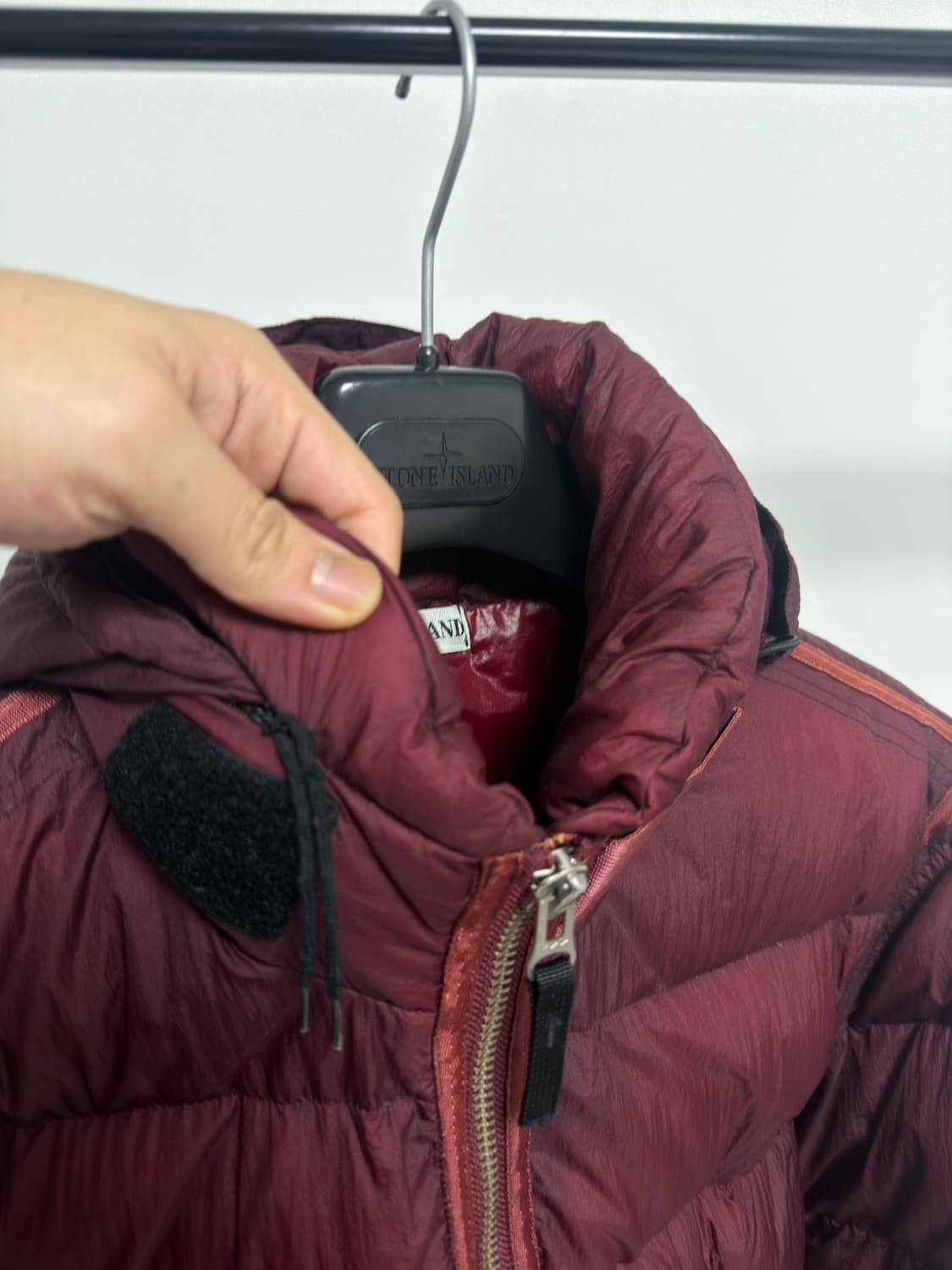 [초레어, 백화점판] 00‘s 스톤아일랜드 심리스 패딩 버건디 와인 L 상품이미지3