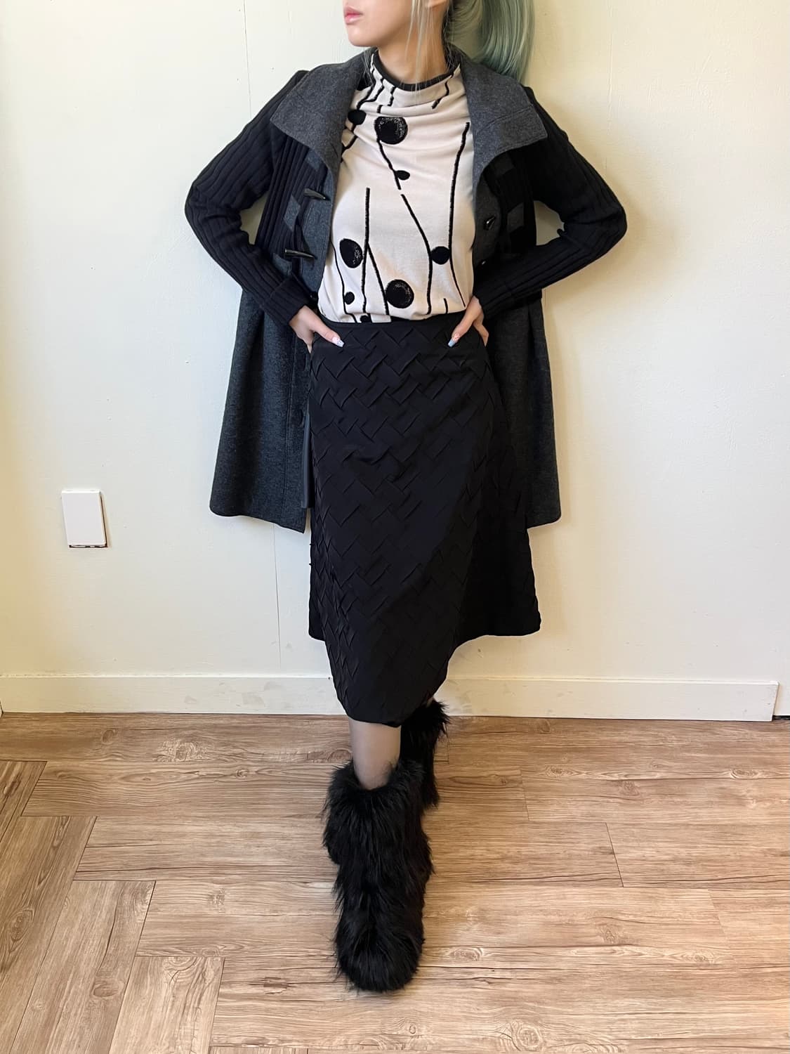 MAGGY 크로스 블랙 스커트 상품이미지6