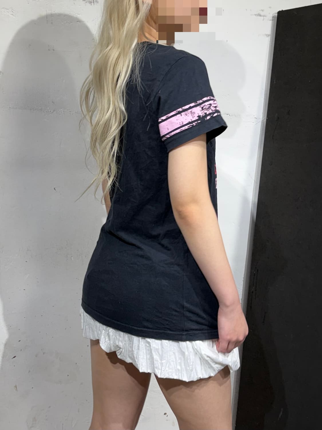 JPN 일본빈티지 Roxy 블랙 핑크 펑크 락 반팔 티셔츠 L 상품이미지7