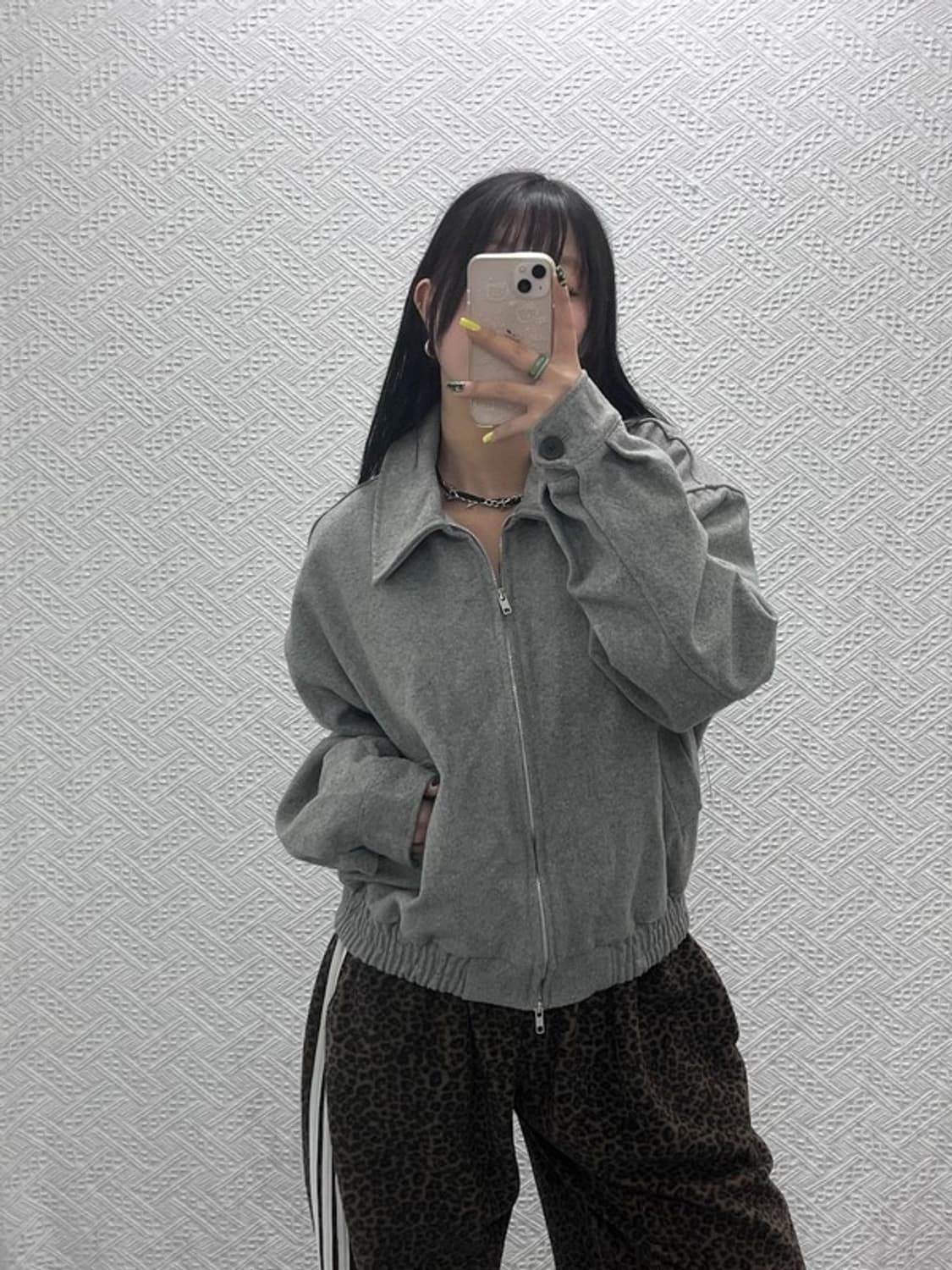 MOO 빈티지 모던시크 빅카라 블루종 자켓 M C07585 상품이미지1