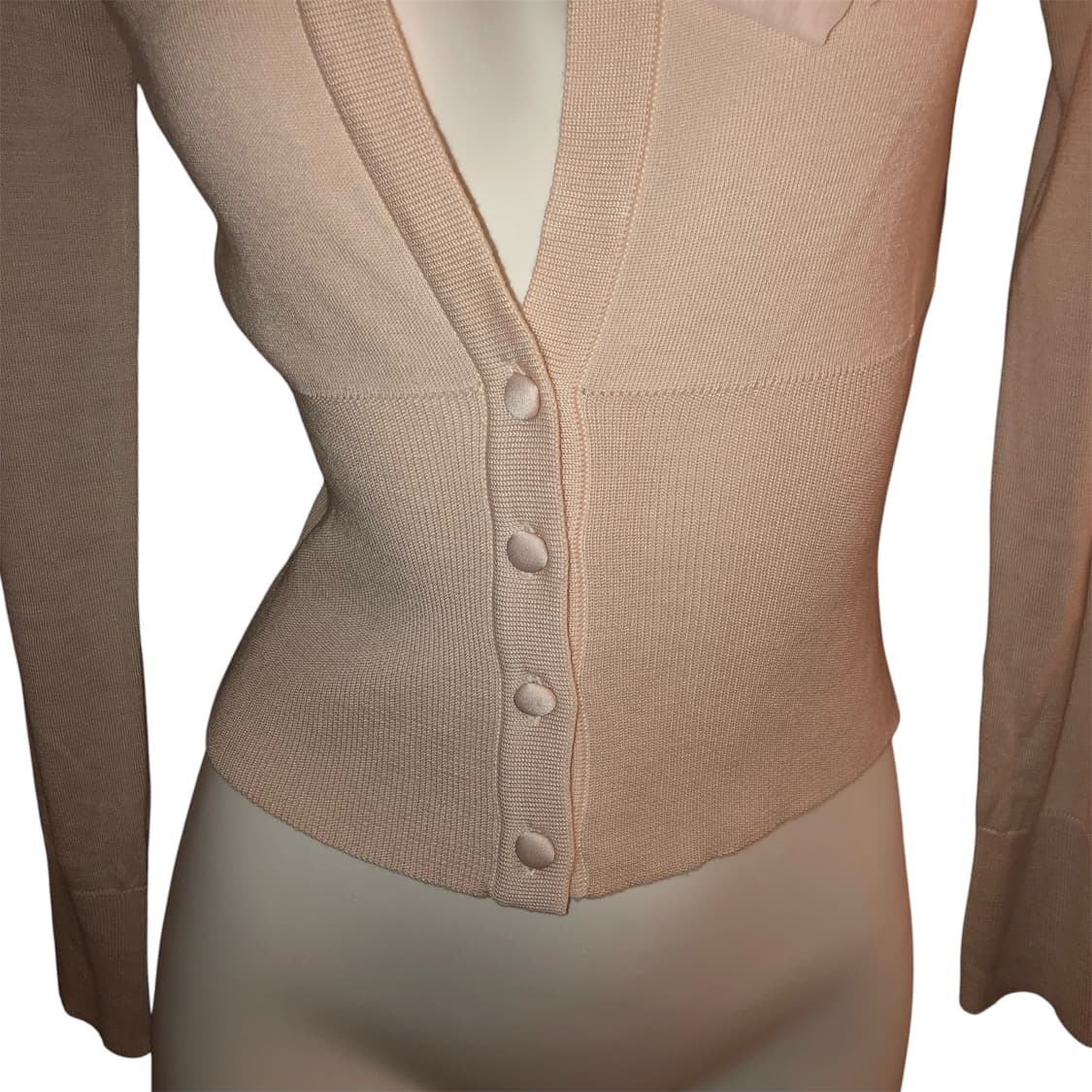 큐빅 진주 리본 프릴 니트 가디건 달천 상품이미지4