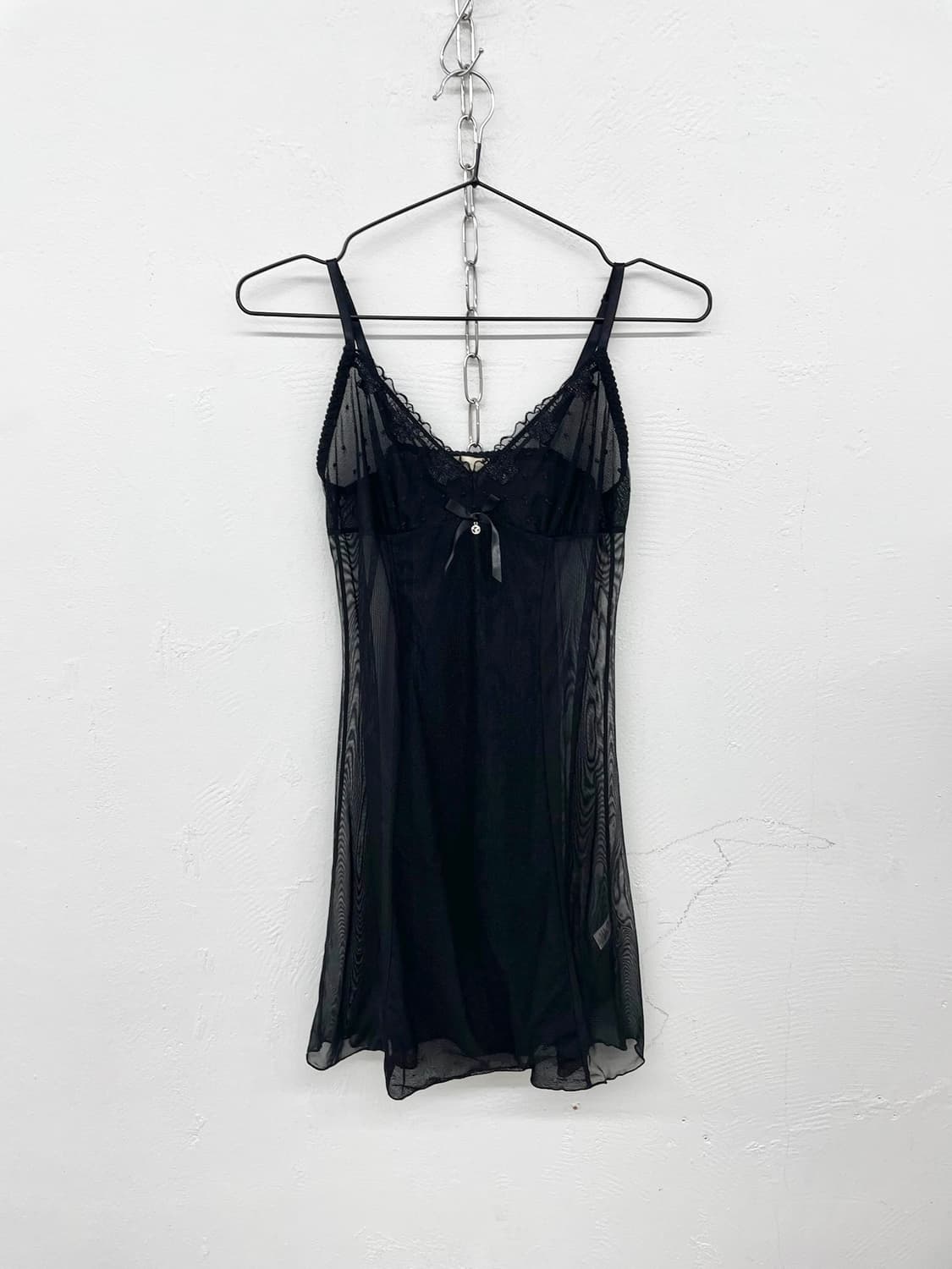 블랙 시어 레이스 슬립 상품이미지4