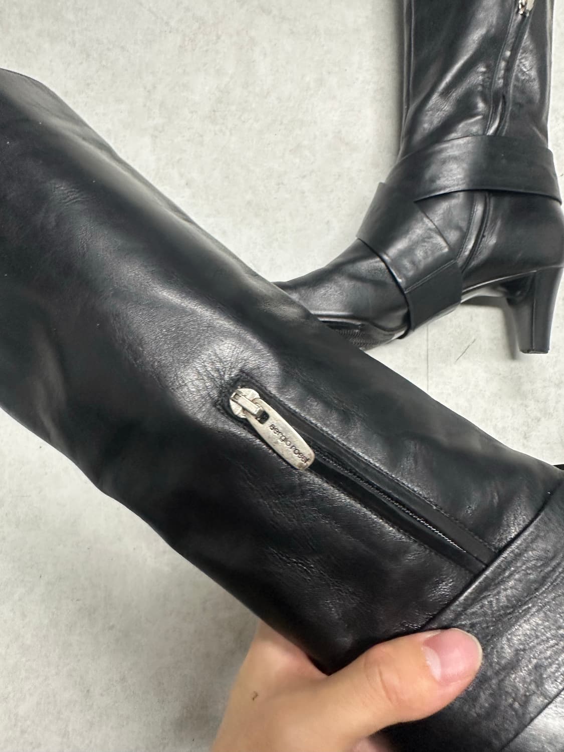 세르지오 로시 스트랩 레더 롱부츠 상품이미지5