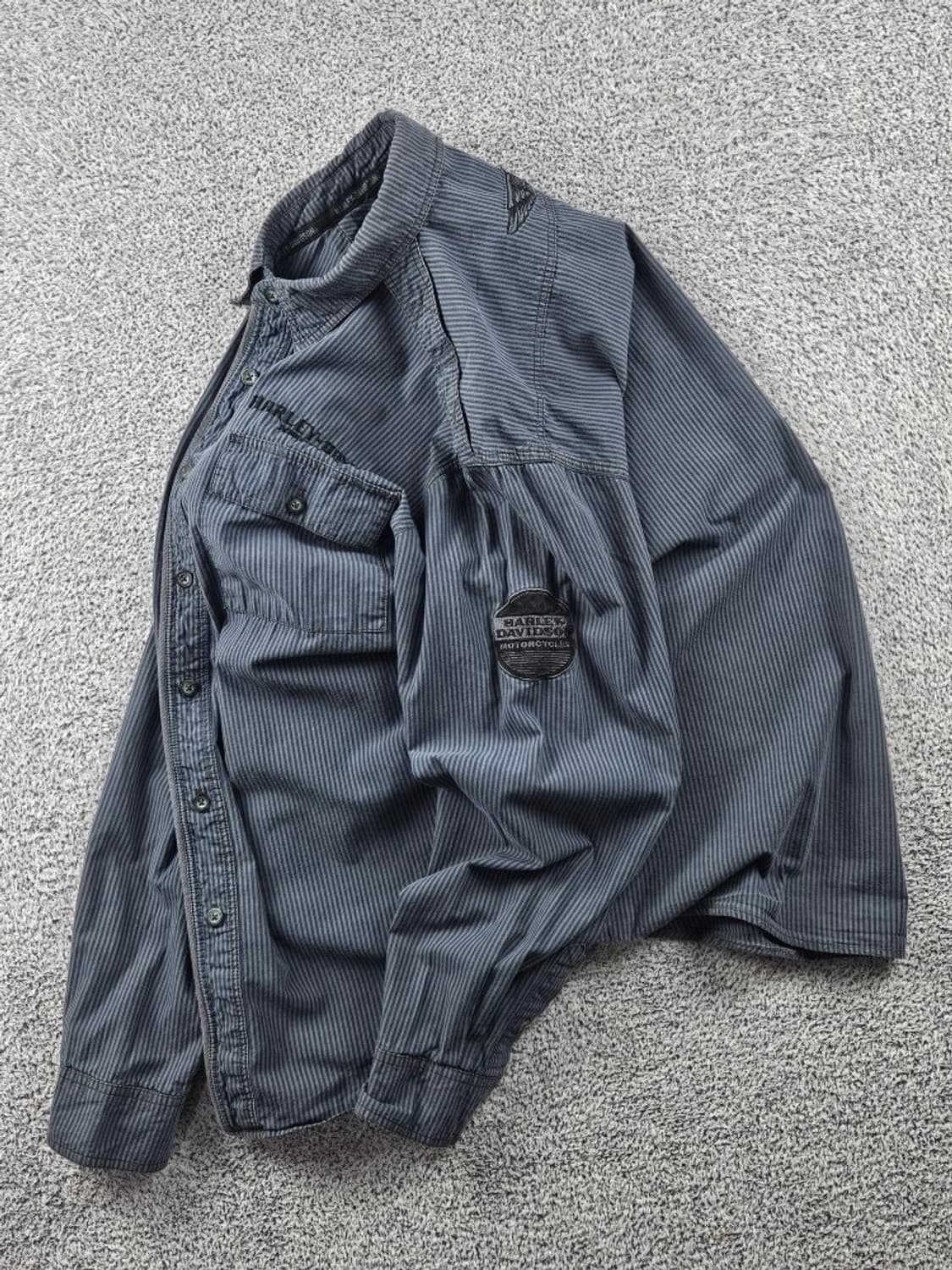 할리데이비슨 스트라이프 포켓 바이커 셔츠 ( M ) / 10721 상품이미지3