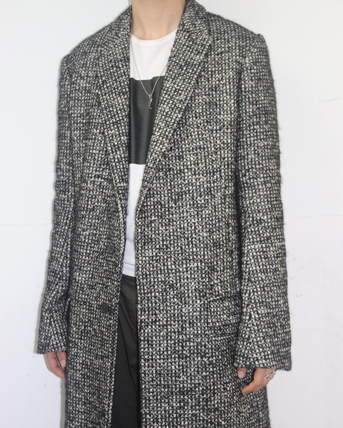 하이더 아커만 16AW 블랙 & 화이트 울 체크 코트 상품이미지2