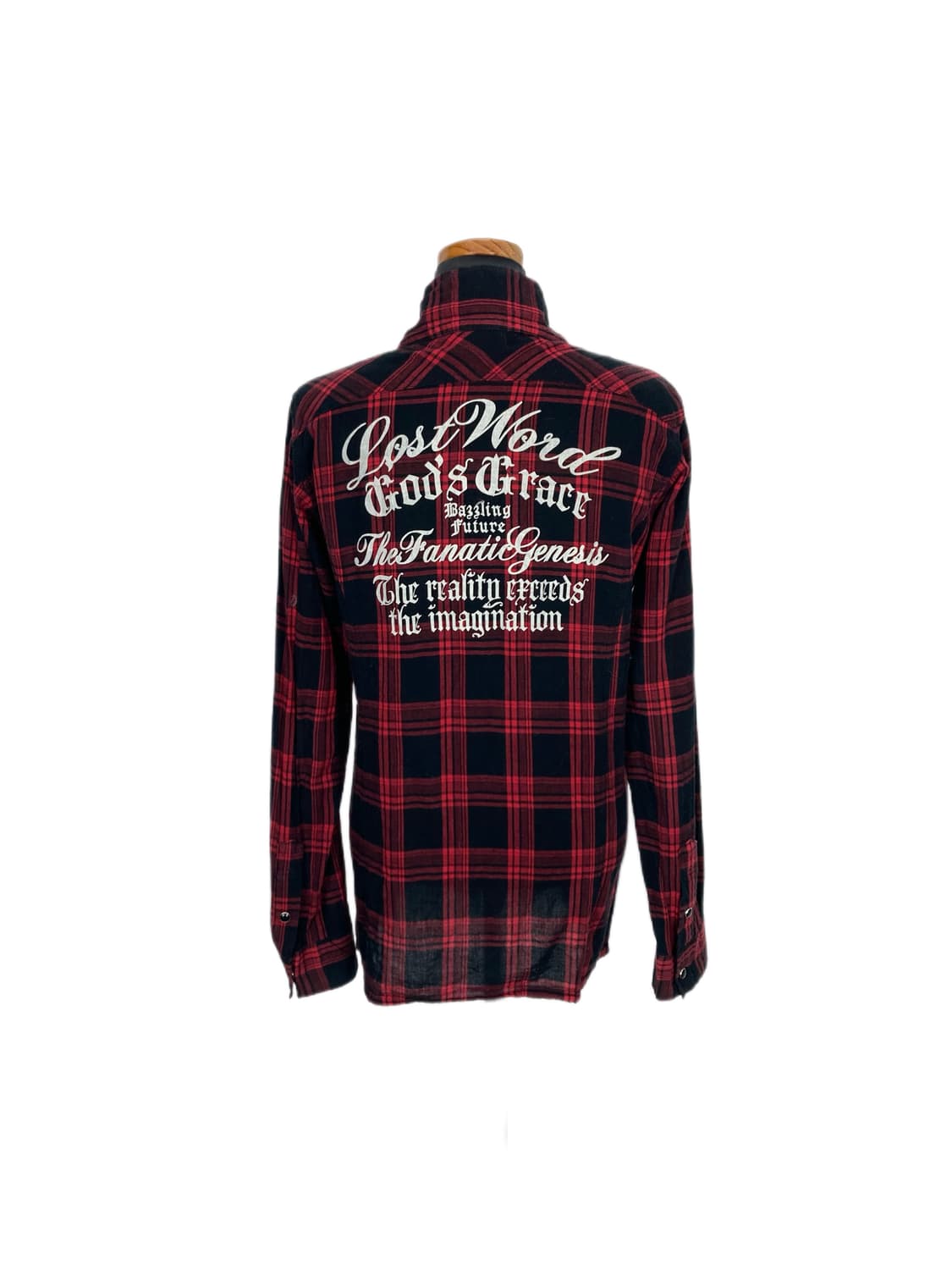 red check punk lettering shirt 상품이미지4