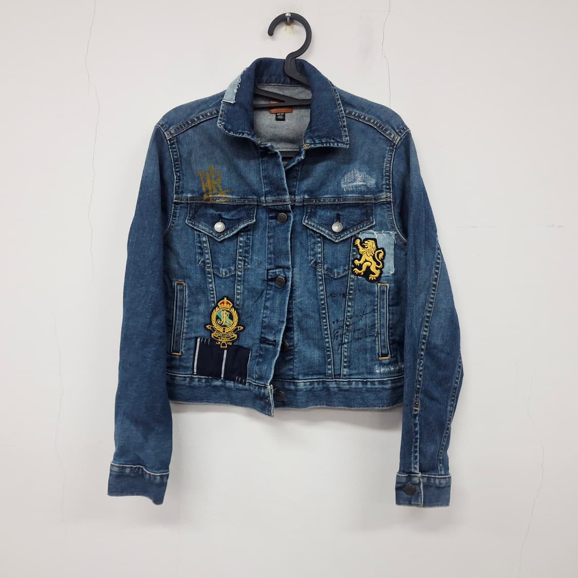 폴로 랄프로렌 21 신형 와펜 패치 데님 자켓 여성 청자켓 XS 상태좋음 상품이미지2