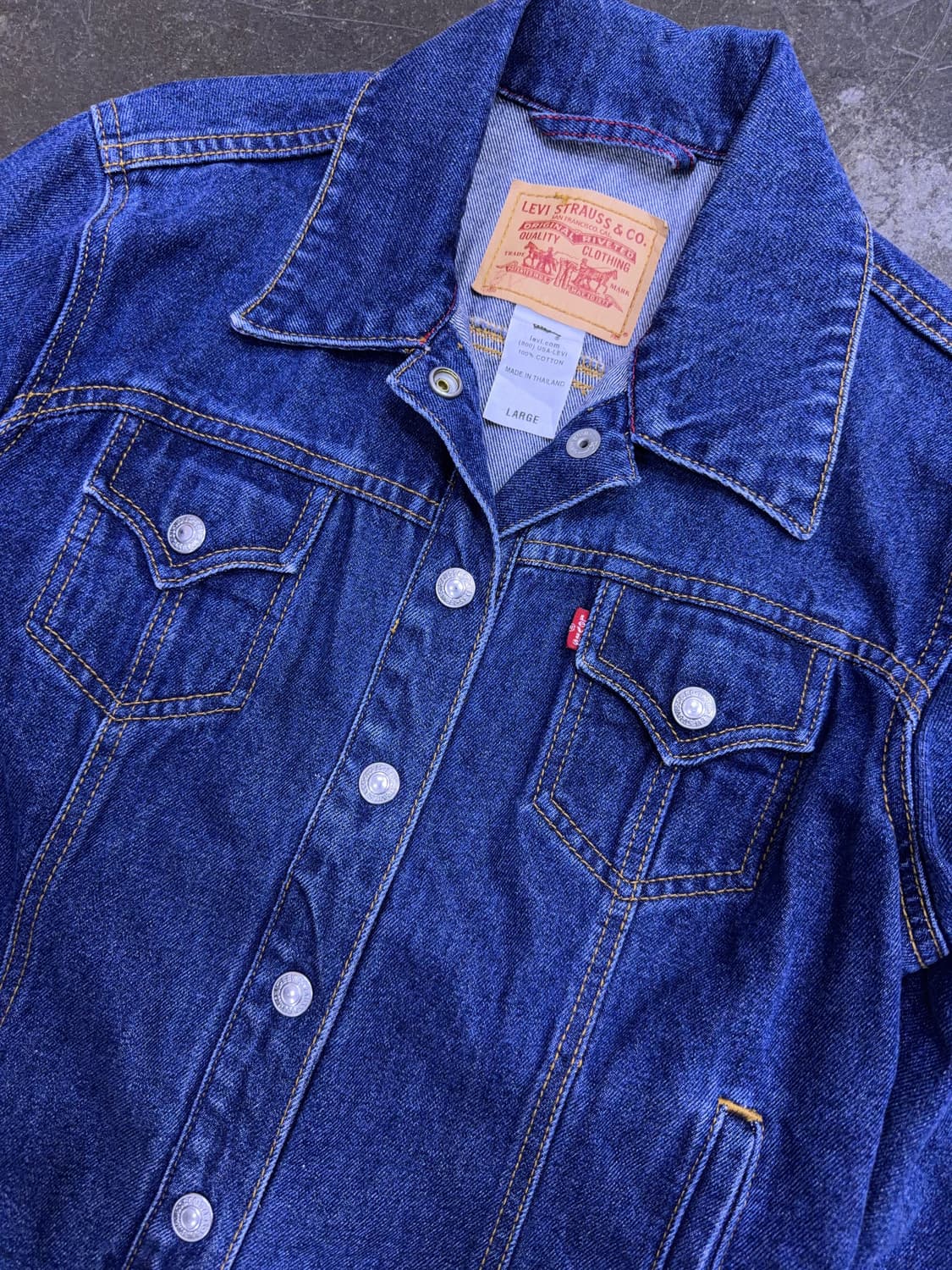 리바이스 00's 빈티지 워싱 우먼스 데님 트러커 자켓 L 상품이미지4