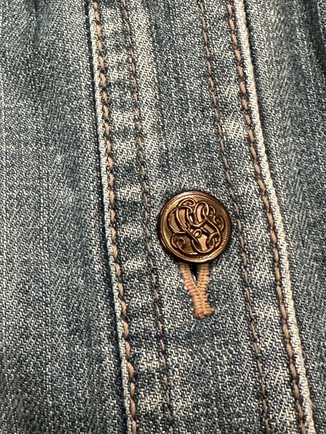 OS)Japanese vintage 여성 워싱 금장 버튼 데님 자켓 상품이미지4